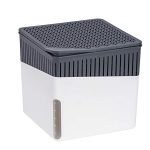 WENKO Raumentfeuchter Cube, Luftentfeuchter reduziert Schimmel & Gerüche, Auffangschale mit 1 kg Granulatblock nachfüllbar, fasst bis zu 1,6 l Feuchtigkeit, 16,5 x 15,7 x 16,5 cm, Weiß